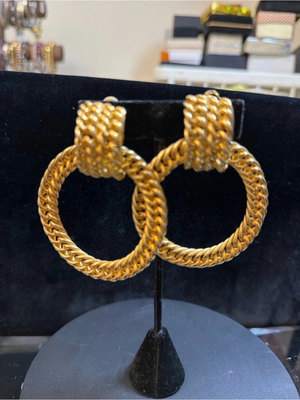 Gold-Tone Woven Hoop Earrings - Elegant Women’s Jewelry